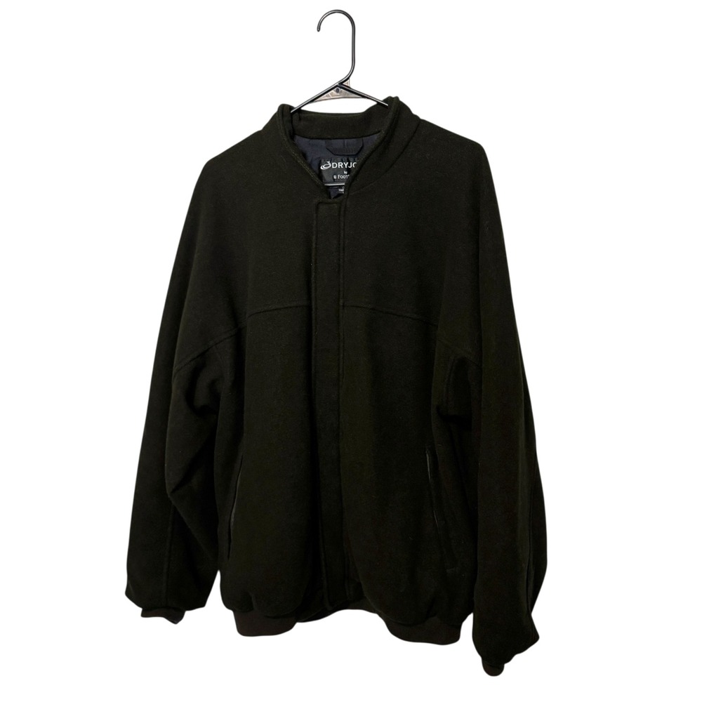 Footjoy Jacket Mens Large Green Dryjoys Fleece Full Zip Golf Coat Lined FJ